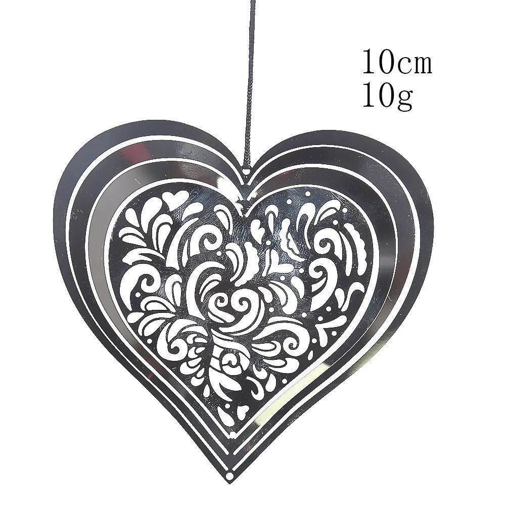 Ornamento giratório estilo nórdico com mandala, sino de vento suspenso em metal gravado em chapa de aço inoxidável._voghion.com