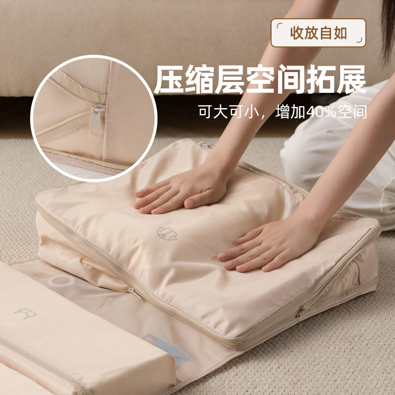 旅行用収納バッグ、6-in-1衣類収納バッグ、スーツケースオーガナイザーバッグ、折りたたみ式下着包装収納バッグ|undefined