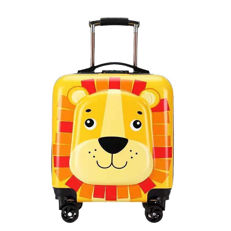 Mayorista de niños 18 pulgadas impresión de maleta de dibujos animados de gran capacidad maleta de embarque rueda universal contraseña maleta de viaje