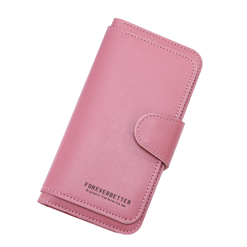 Nueva billetera larga de las mujeres hebilla monedero suave titular de la tarjeta teléfono móvil bolsa de embrague transfronteriza Venta caliente al por mayor