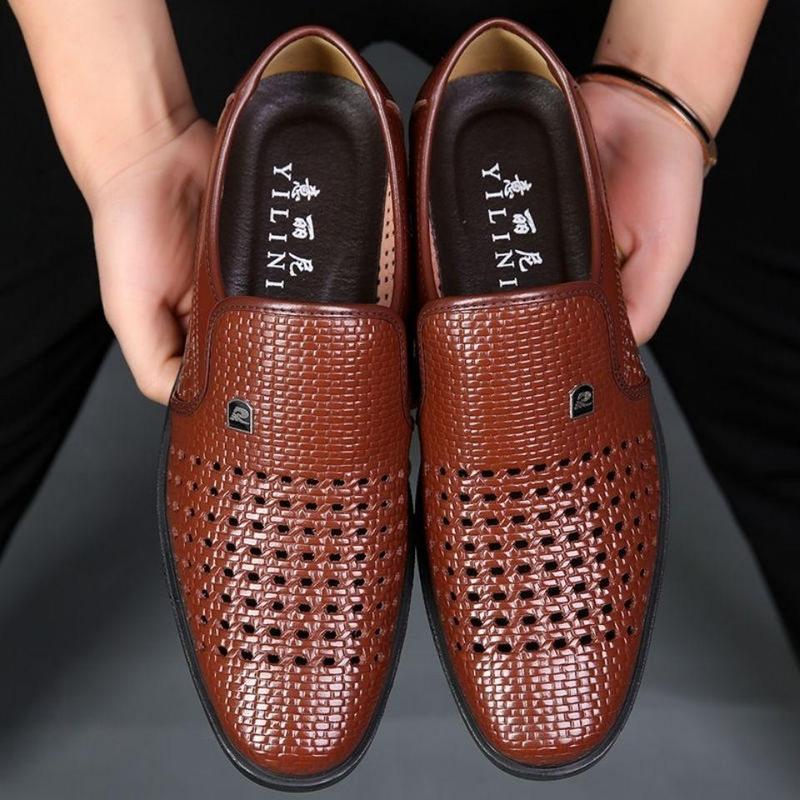Real Soft Leather Men's Leather Shoes, Summer Leather Sandals, Men's Hollow Clogs, Casual Leather Sandals, Breathable Men's Shoes Real Soft Leather Men's Leather Shoes, Summer Leather Sandals, Men's Hollow Clogs, Casual Leather Sandals, Breathable Men's Shoes