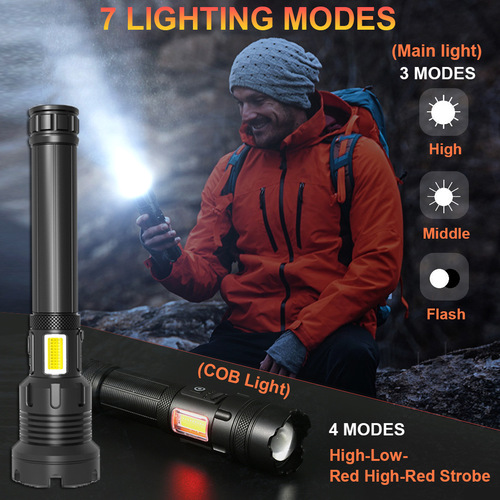 Manufacturer wholesale xhp160 high-intensity flashlight outdoor camping p90 emergency charging flashlight p70 high-intensity flashlight