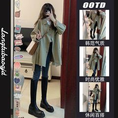 韓国風の高級ウインドブレーカーショートコート女性用2025春秋新作初秋ヘップバーン風ルーズトップ
