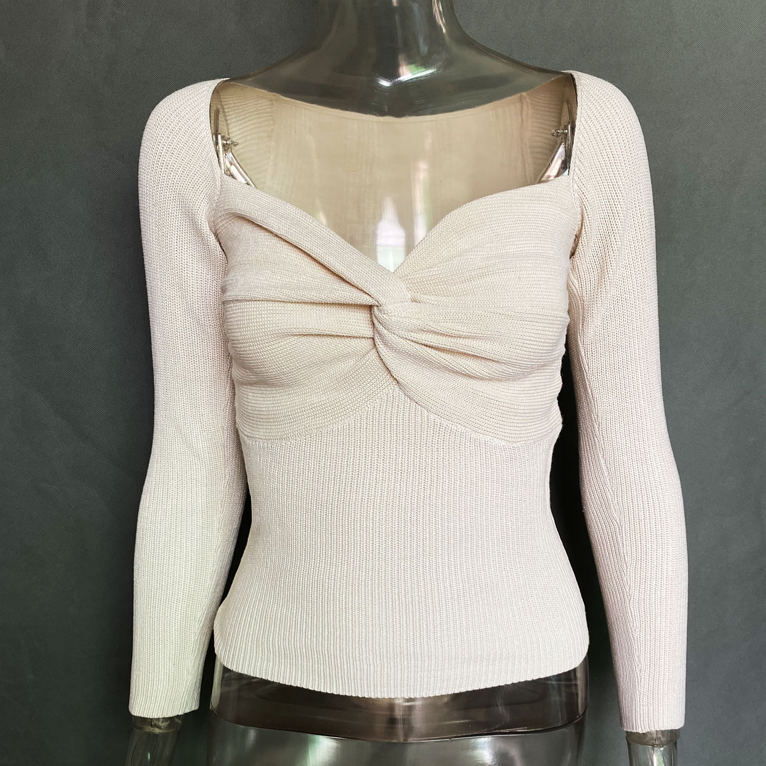 Women's Chest Cross Long Sleeve Sweater