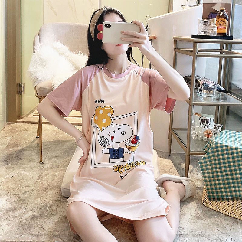 マタニティドレス授乳通気性夏半袖パジャマ授乳ネグリジェ吸汗性産後服産後薄い夏|undefined