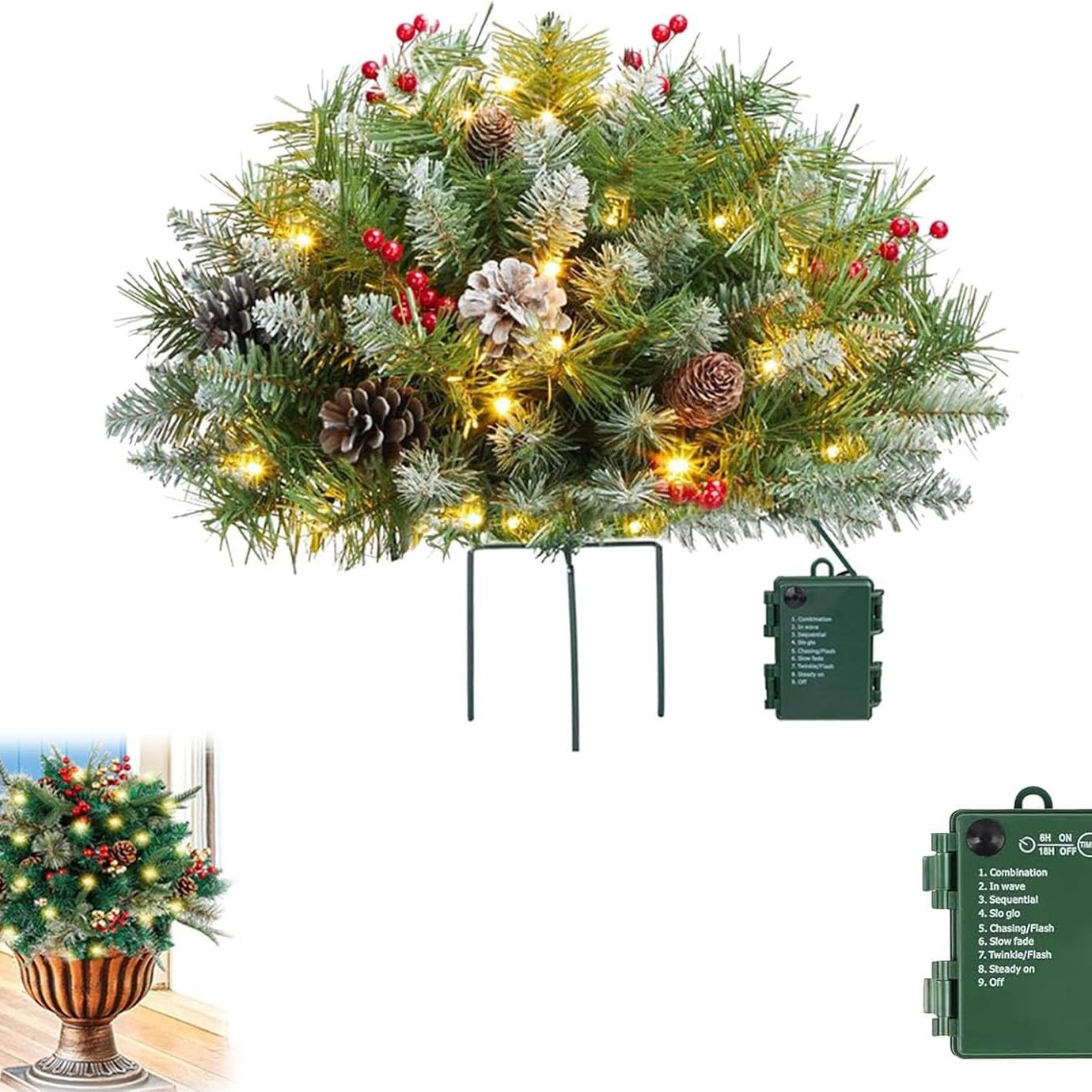 녹색 40CM 스프레이 화이트 PVC 혼합 스타일(단일 팩)