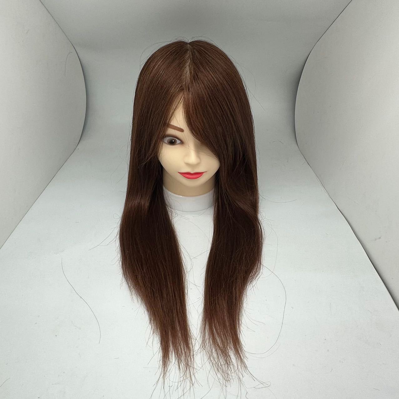 Perruca de cabello verdadero modelo de cabeza de entrenamiento de cabello trenzado modelo de cabeza de entrenamiento de cabello de cabello verdadero modelo de cabeza de corte de soplado
