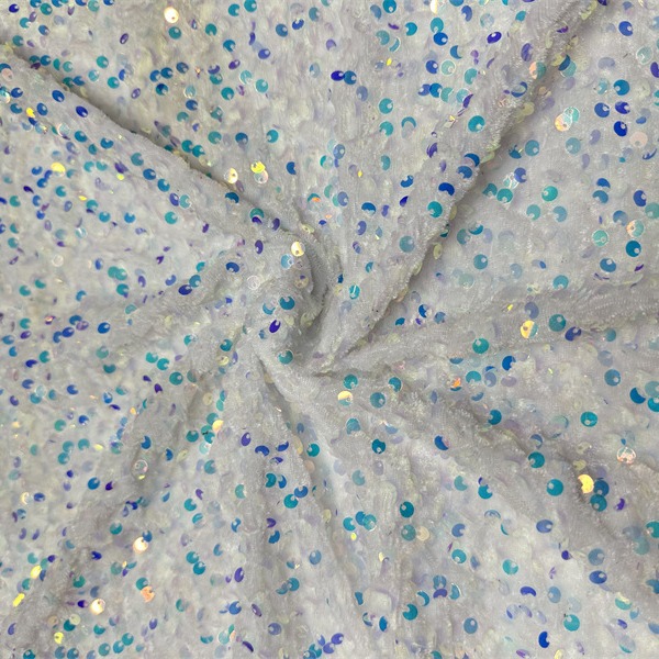 Otoño y invierno tela de terciopelo elástica 5mm oro espuma de cuentas de espuma de Navidad vestido de moda tela de sequilla image 5