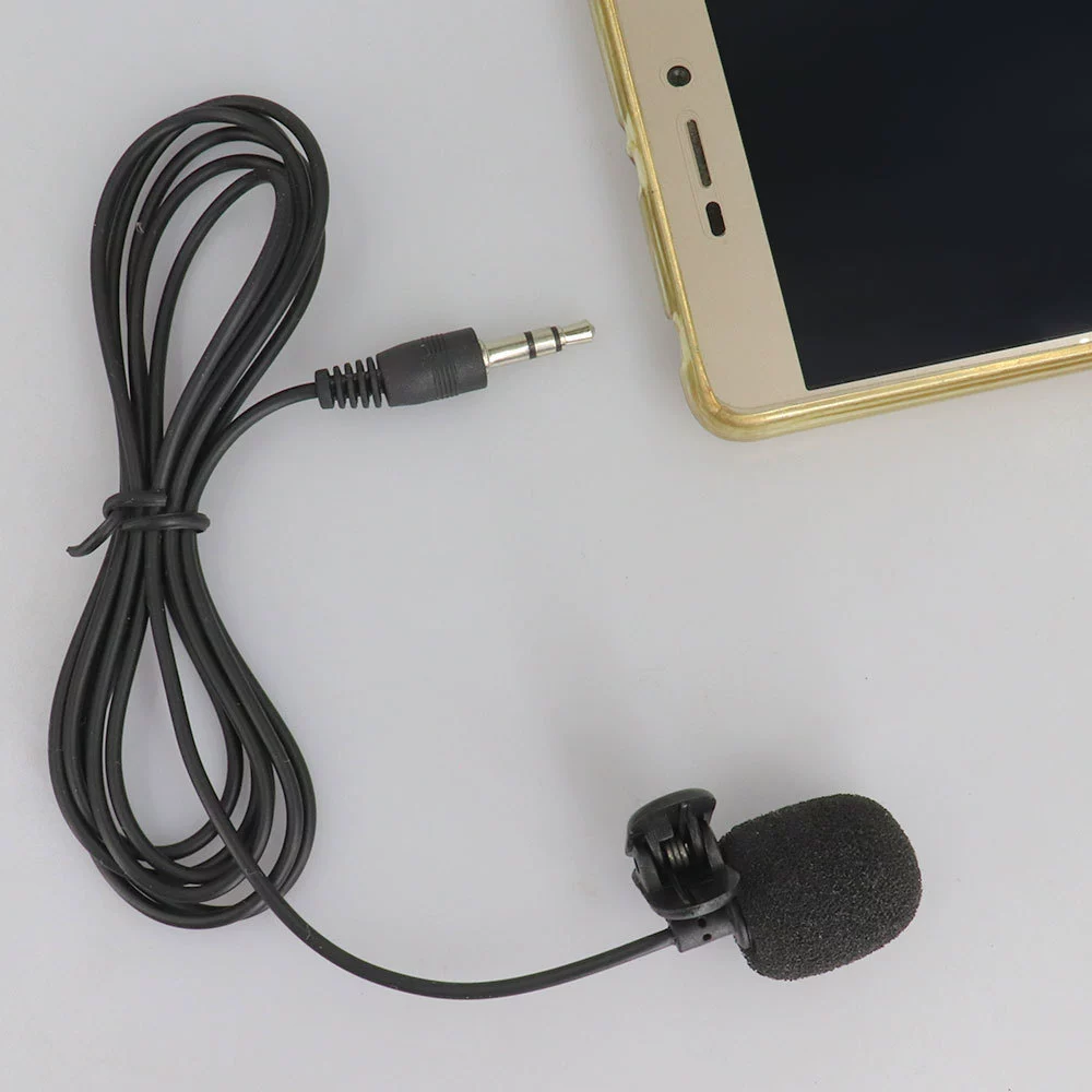 Lavalier clip‑on microphone for mobile phones, tablets and laptops, 3.5 mm, 1.5 m cable