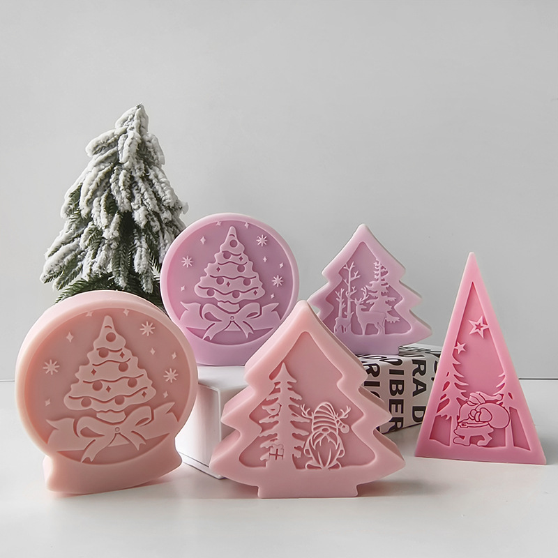 Molde de árbol de Navidad Banana Silicone diy Navidad Crystal Ball Silicone Mold