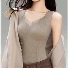 868保暖10A抑菌桑蚕丝羊绒背心按摩固定杯保暖发热外穿打底马甲