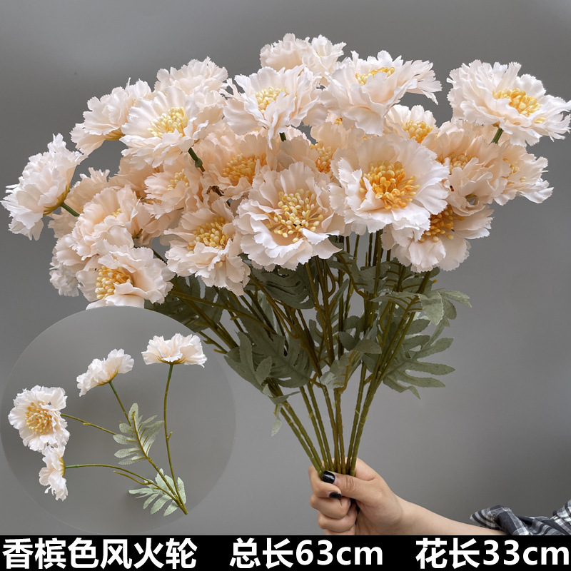 シャンパン色の結婚式の花の花の花の材料の結婚祝いの装飾の花の講堂の装飾の花のプラスチックの花の道は花の造花を導いています。|undefined