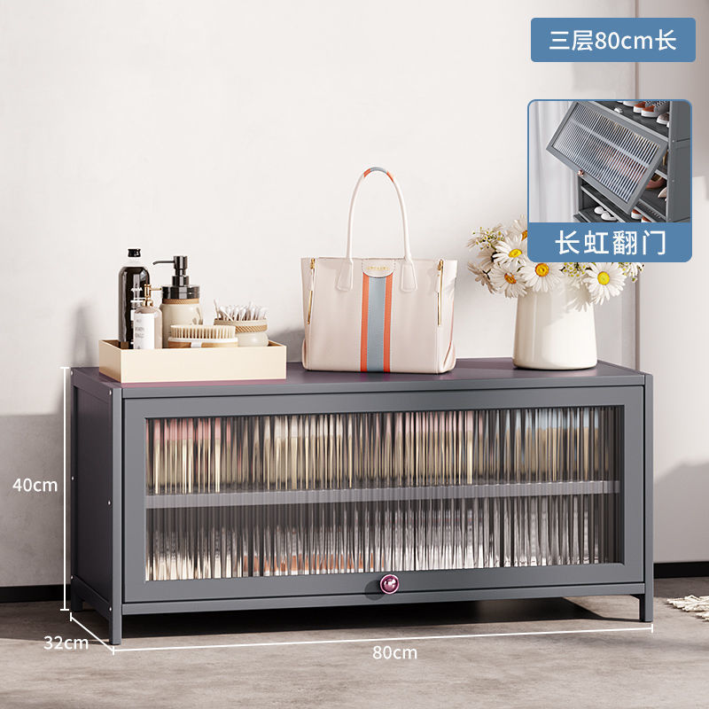 Estante de zapatos multicapa doméstico ligero a prueba de polvo armario de zapatos puerta de entrada estante multifuncional piso armario de almacenamiento de zapatos