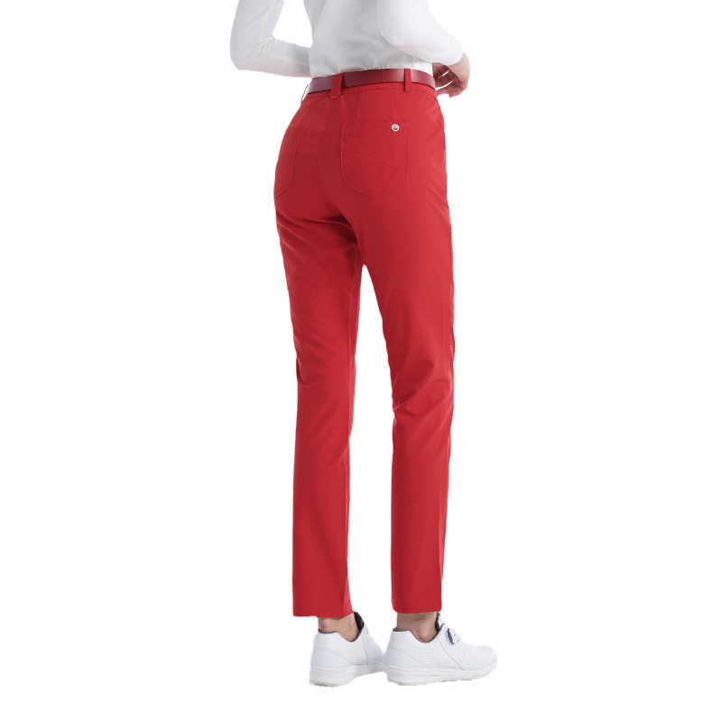 Quần golf nữ PGM vải thể thao phối túi dây kéo ẩn, kiểu quần âu ống đứng — KUZ163-Quần dài màu xanh hải quân, KUZ163-Quần Đỏ, KUZ163-Quần Đen, KUZ163-Quần Trắng