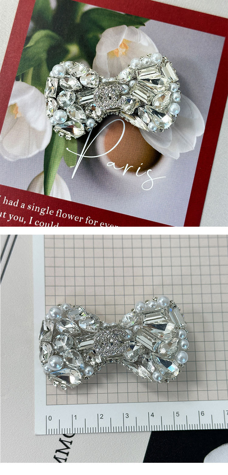 Elegant Simple Style Korean Style Bow Knot Alloy Diamond Hair Clip display picture 3