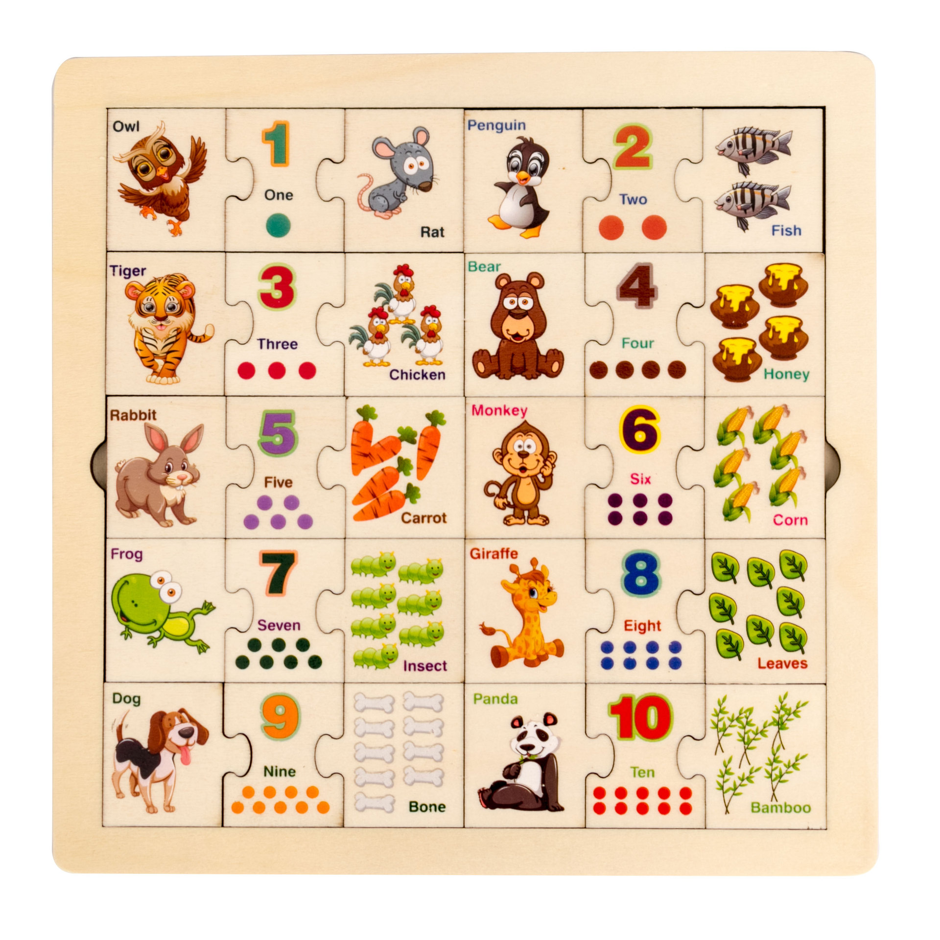 Junta alfanumérica de madera transfronteriza puzzle cognitivo de educación temprana de aprendizaje emparejado de mano agarrando juguetes de madera para niños