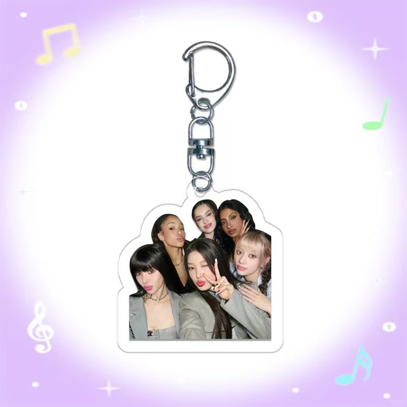 Colgante acrílico colgante llavero KATSEYE joyas DIY bolsos estrella colgante D-clip colgante regalo