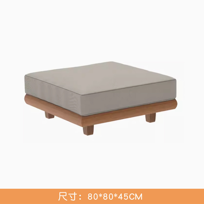 Sofá de teca al aire libre, patio, terraza, jardín de ocio, mesa de centro de ratán perezoso de madera maciza de alta gama, muebles combinados