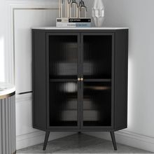 转角角柜玻璃轻奢客厅墙角拐角三角储物柜简约现代餐边柜酒柜收纳