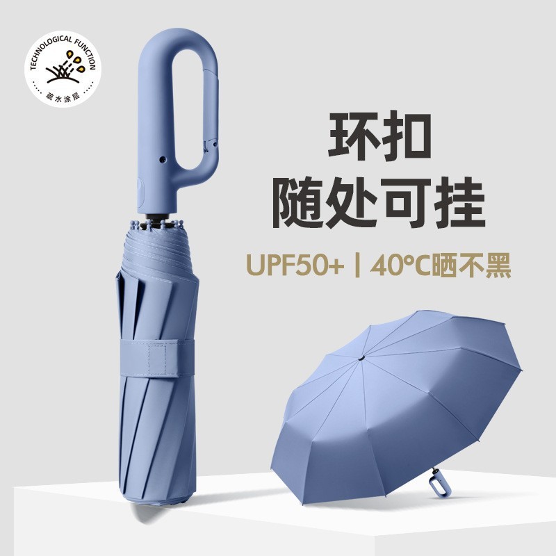 Paraguas automático de 20 varillas, resistente al viento y lluvia, plegable, con revestimiento negro UV