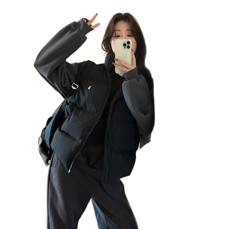 韩系时尚百搭棉服马甲女冬季新款ins叠穿坎肩立领背心外套上衣女|undefined