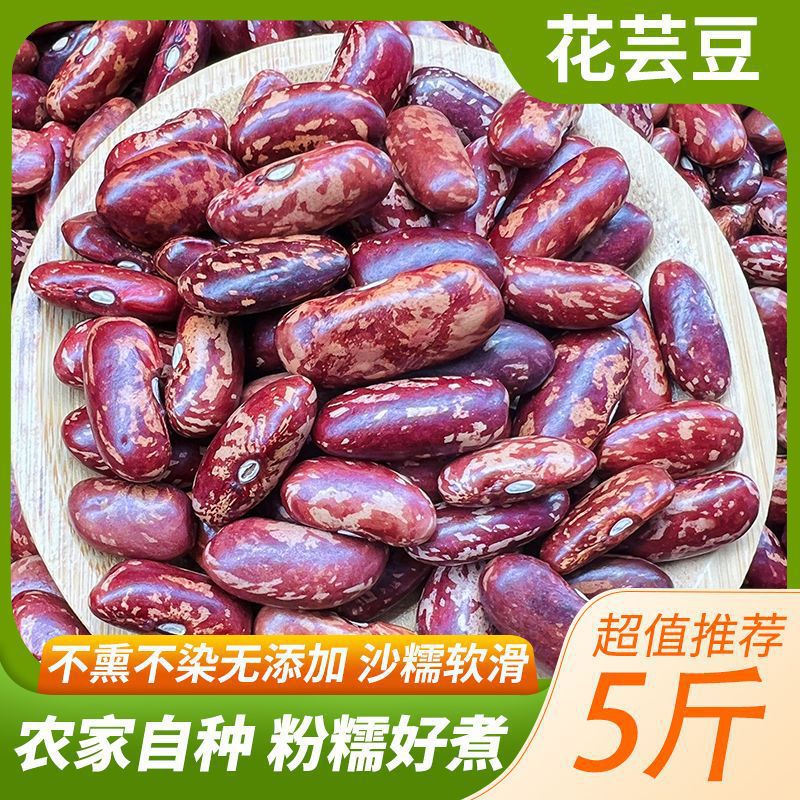 44年新豆大饭豆红四季豆红芸豆紫花芸豆批发云南特产花腰豆花豆