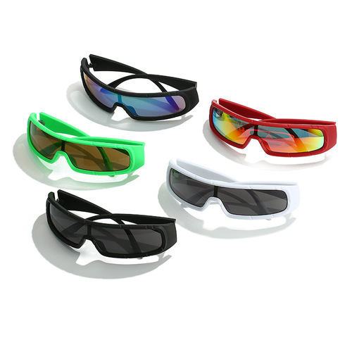 New outdoor sports sunglasses with genuine film, colorful trendy integrated glasses for men and women, sun-shading sunglasses for wholesale