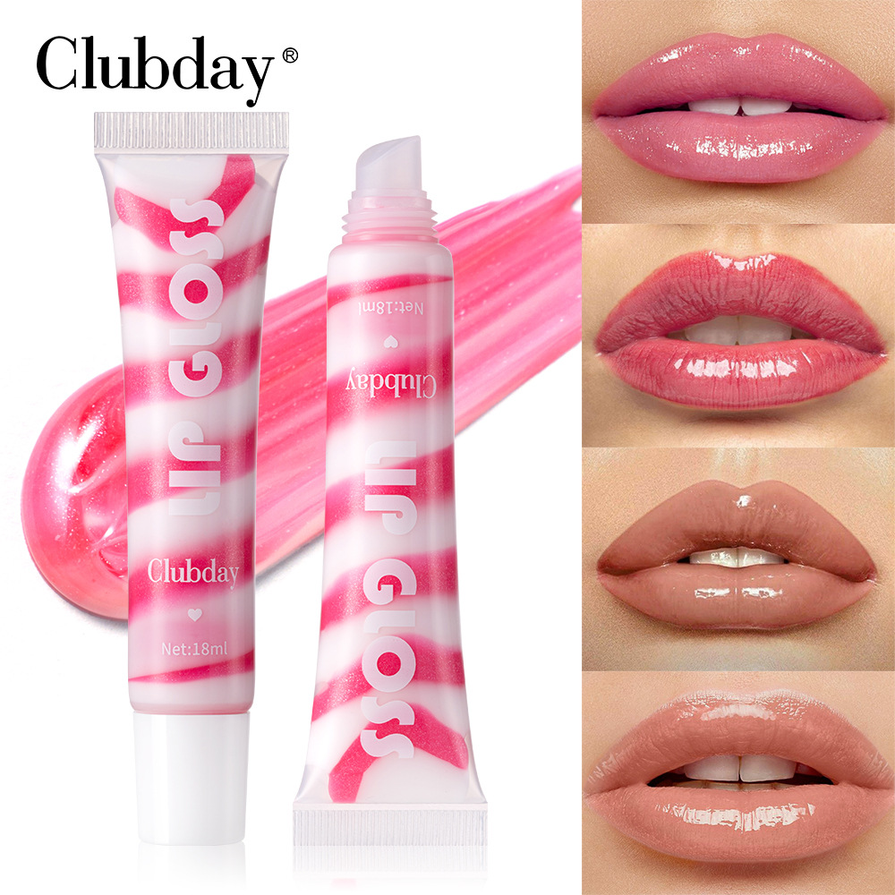 Clubday Soft Tube pearlescent Fine Sparkling spiral fruit-flavored lip gloss is easy to color and available in 4 colors undefined