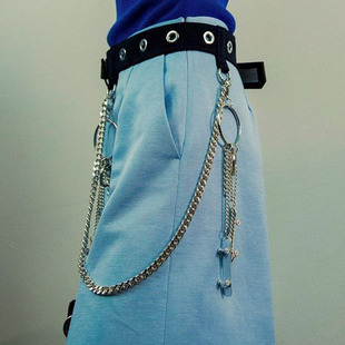 Foreign Trade ebay Hot European and American Gothic Pagan Ring Buckle Waist Chain Retro Punk Thick Chain Pants Waist Chain