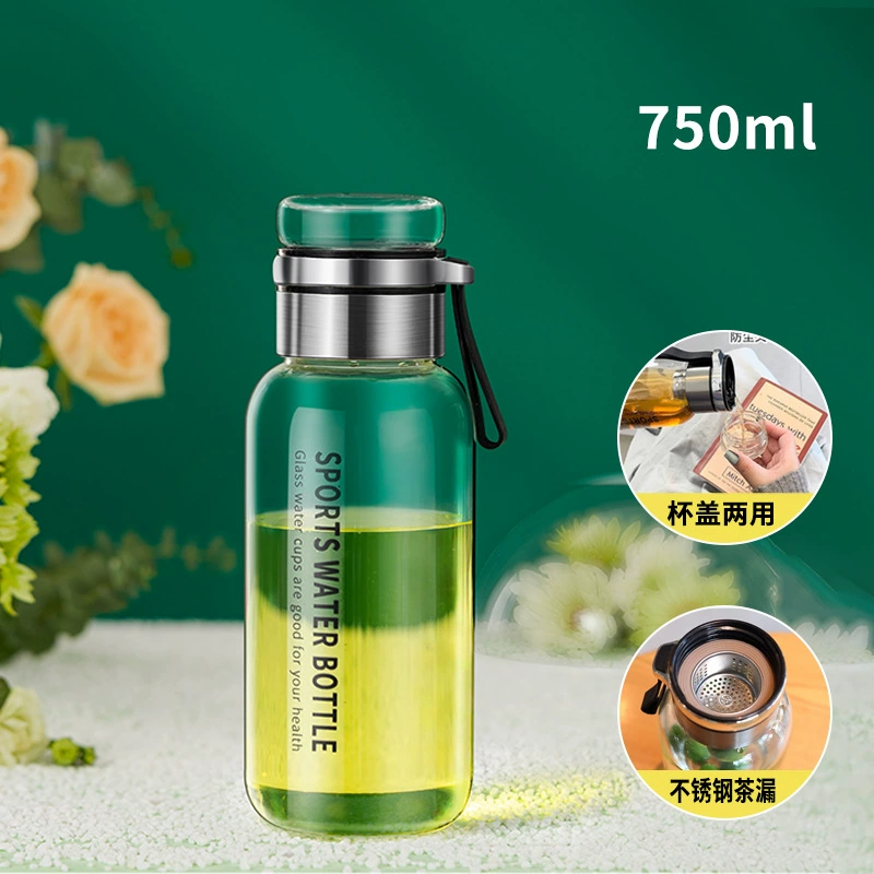 Capacious high quality glass tea cup, anti-scald