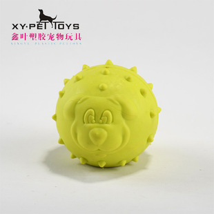 Factory wholesale TPR dog face ball pet dog bite rubber toy