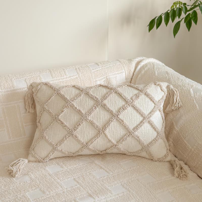 Nórdico inswind almohada simple versátil sala de estar sofá cojín dormitorio ventana flotante cabeza de cama respaldo cojín almohada cubierta
