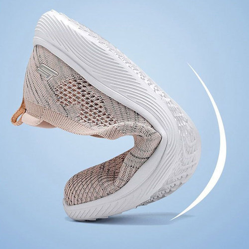 Cross-border women's shoes, slip-on flat-soled mom's shoes, middle-aged and elderly non-slip soft-soled socks, women's outdoor casual walking shoes