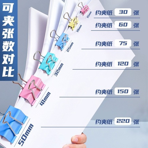 Deli colorful long tail ticket clip dovetail clip information clip 1-6# large, medium and small metal iron clip wholesale