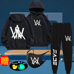 艾伦沃克嘉豪同款战男卫衣秋冬季2025新款中大儿童学生棉加绒套装