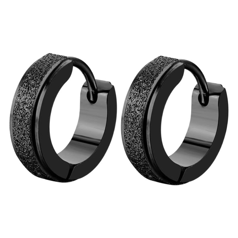 Fashionable Titanium Steel Frosted Earrings, Ear Clips, Ear Studs, Glossy Personalized Earrings, Direct Sales from the Manufacturer, Wholesale, Trendy Style