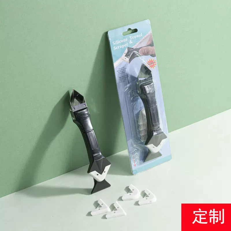 厂家直供金属头三合一刮胶器 多功能玻璃胶刮残胶神器硅胶铲胶器