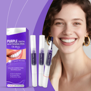 Oralhoe Purple Tooth Care Pen Gentle Cleaning Teeth Natural Brightening Portable Daily Care Pen