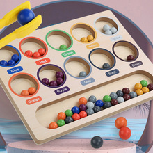 跨境儿童蒙氏教具夹珠子动手动脑训练颜色认知分类幼儿园早教玩具