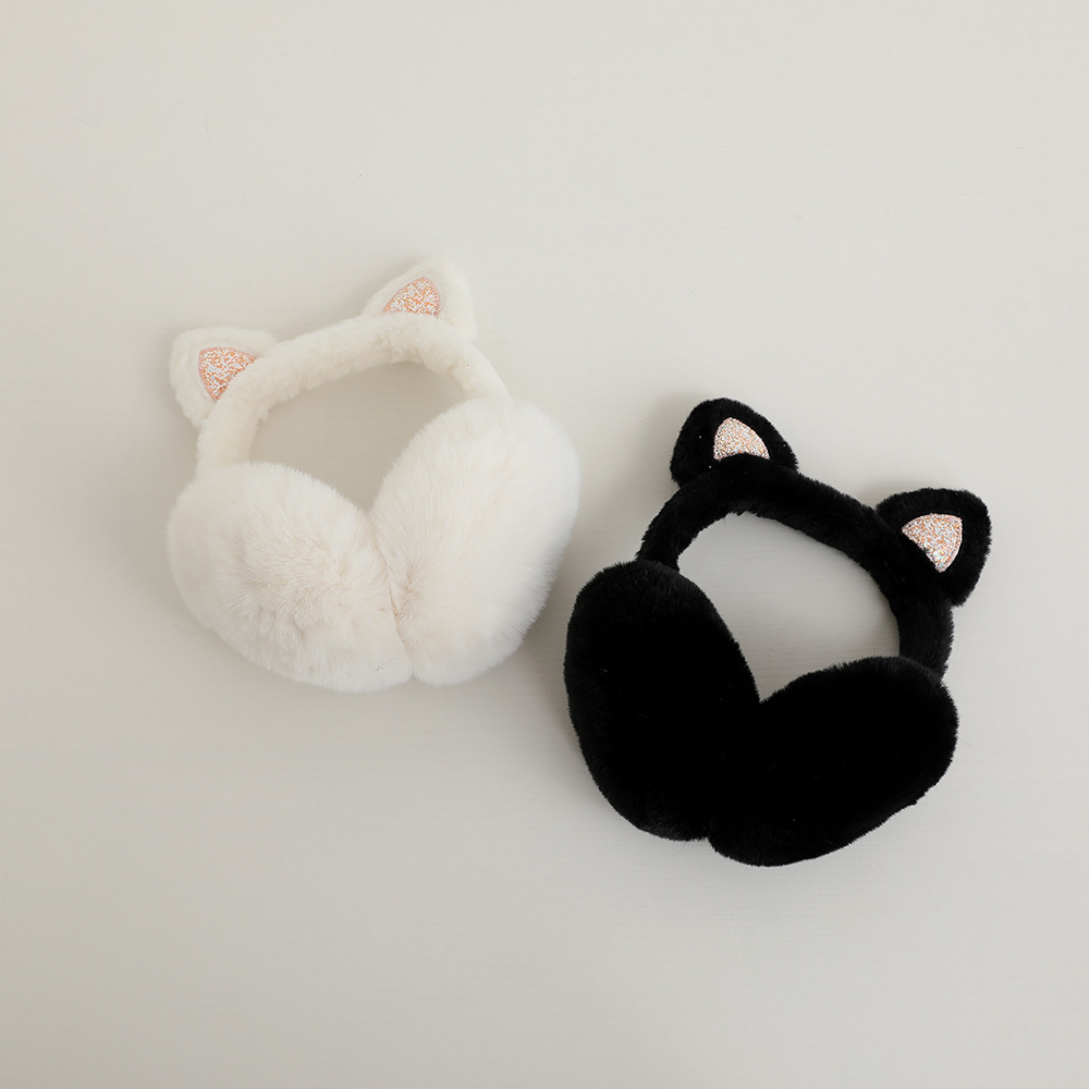 Unisex Children's earmuffs winter warm with pile rabbit thickening protection can fold girls ear muffs_voghion.com