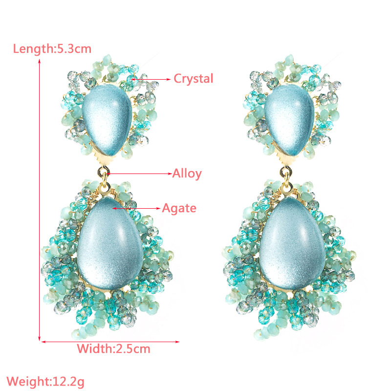 Mode Les Gouttelettes D'eau Alliage Cristal Artificiel Des Boucles D'oreilles 1 Paire display picture 1