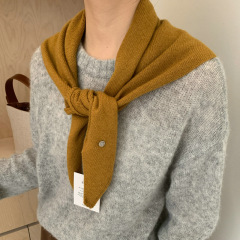 韩版针织羊毛三角巾披肩女日系保暖外搭装饰小围巾简约护颈椎围脖