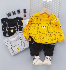 Children's Spring New Set Unisex Baby Cartoon Korean Style Sweatshirt and Casual Pants Set Toddler Two-Piece Set