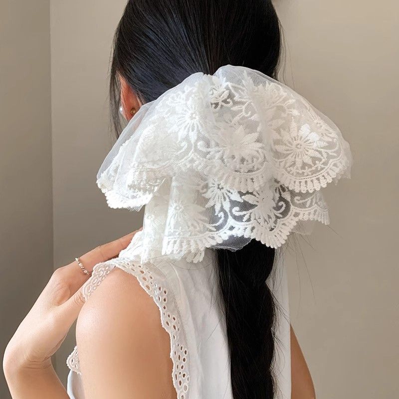 Scrunchie in pizzo stile principessa coreana per capelli_voghion.com