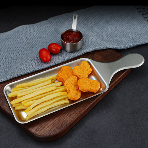 304 stainless steel barbecue plate Korean barbecue plate snack dessert plate fried skewers plate pizza sushi plate rectangular plate