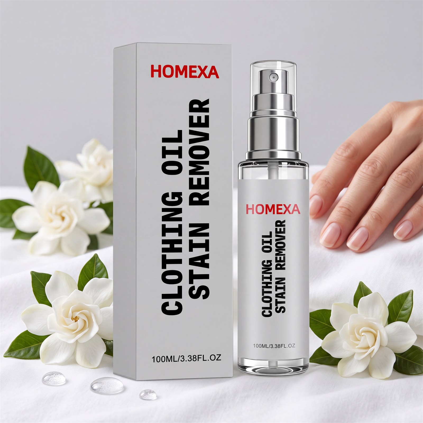 跨境新品 HOMEXA 衣物去油污喷雾 温和清洁衣服去污去渍洁净便携