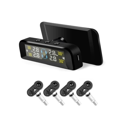 TY05 solar tire pressure Tire pressure monitoring system - upgrade-color-screen-built-in-english-russian-vietnamese-spanish-japanese