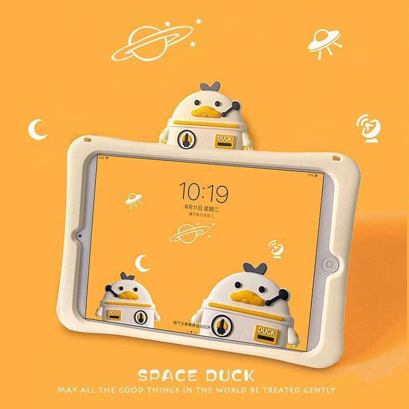 Cute Duck 2019 New 6Ipad7 Generation Protective Cover 10.2 Kidsren 4Mini5 Tablet Air3 Mini Soft Shell Silicone