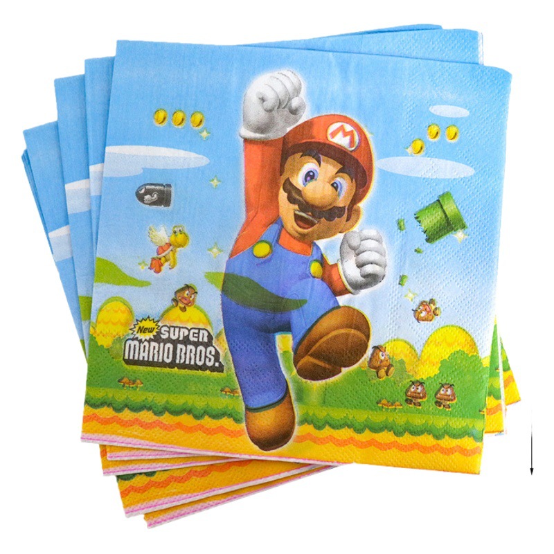 Mario tema Fiesta traje Mary cumpleaños de los niños decoración desechable partido plato de papel taza de papel