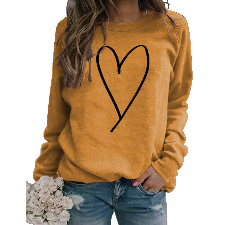 Women's Hoodie Long Sleeve Hoodies & Sweatshirts Printing Fashion Heart Shape display picture 30